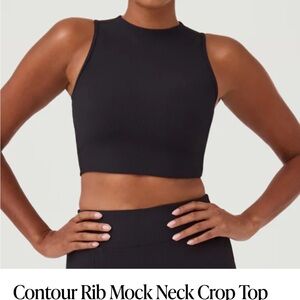 EUC SPANX Contour Rib Mock Neck Crop Top
